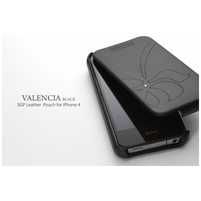 картинка Чехол SGP Leather Pouch Valencia Swarovski Black for iPhone 4 (SGP06882) от магазина КомпьютерЦентр