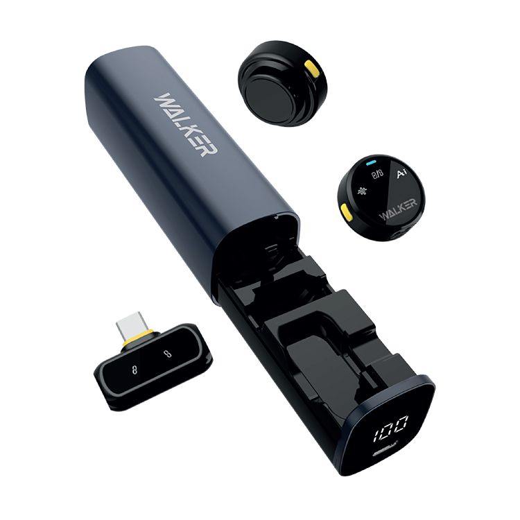картинка Беспроводной петличный микрофон WALKER WRM-65 (bluetooth микрофон - 2 шт; Ресивер Type-C - 1шт; Адаптер lightning - 1 шт; зарядный кейс - 1 шт ) от магазина КомпьютерЦентр
