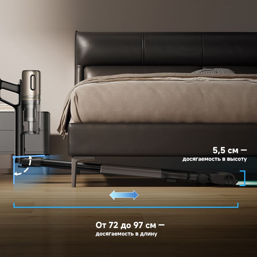 картинка Пылесос вертикальный Dreame Z40 TangleCut Flex+ (VRV62F) черный/ медный, питание от аккумулятора от магазина КомпьютерЦентр