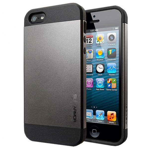 картинка Чехол SGP Case Slim Armor S Series Gun Metal for iPhone 5 (SGP10475) от магазина КомпьютерЦентр
