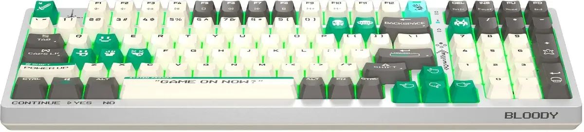 картинка Клавиатура A4Tech Bloody S98 Pixels Green механическая белый/ бежевый USB for gamer LED (S98 Pixels Green) от магазина КомпьютерЦентр